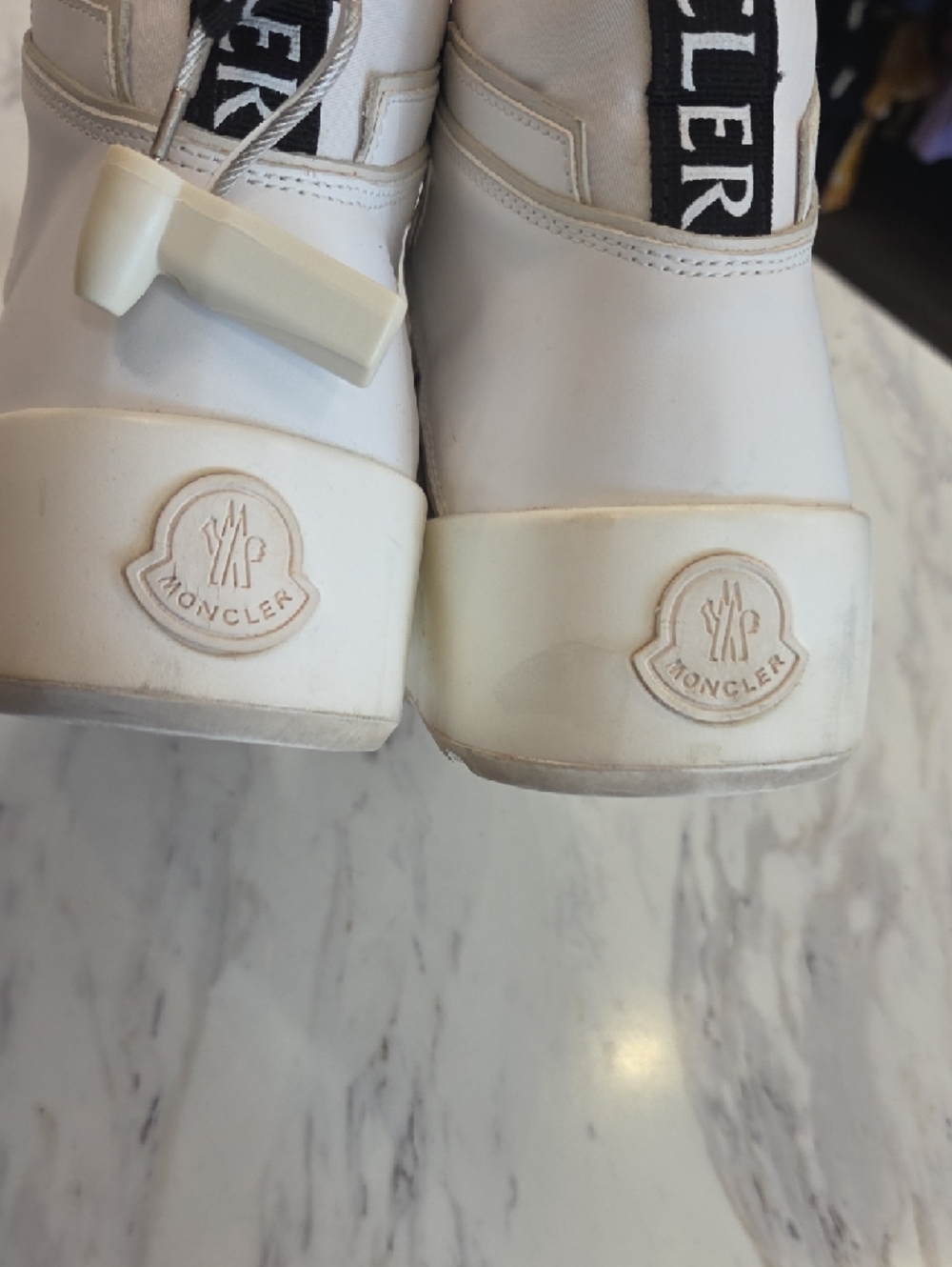 Moncler White High-Top Athletic Sneakers - Picture 6 of 15